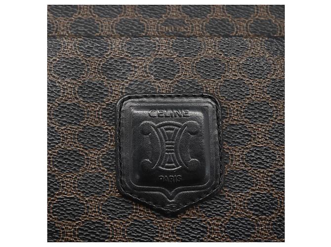 Céline Borsa Tote CELINE Macadam Canvas PVC Pelle Nero Oro Auth ka1178A D'oro - vista 18