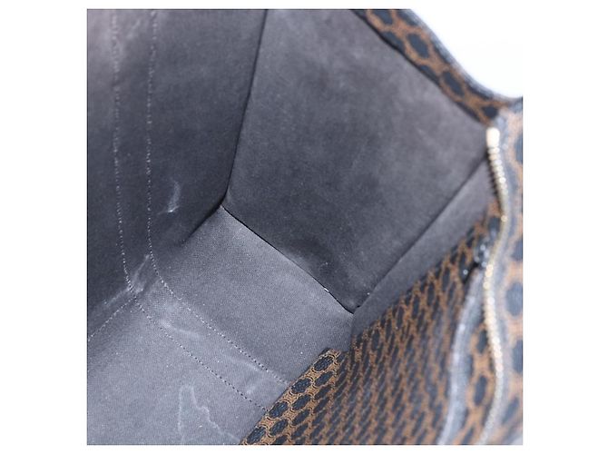 Céline Borsa Tote CELINE Macadam Canvas PVC Pelle Nero Oro Auth ka1178A D'oro - vista 21