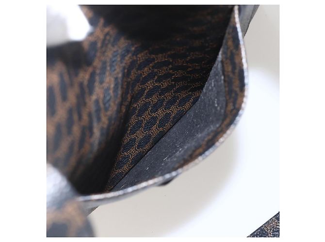 Céline Borsa Tote CELINE Macadam Canvas PVC Pelle Nero Oro Auth ka1178A D'oro - vista 24