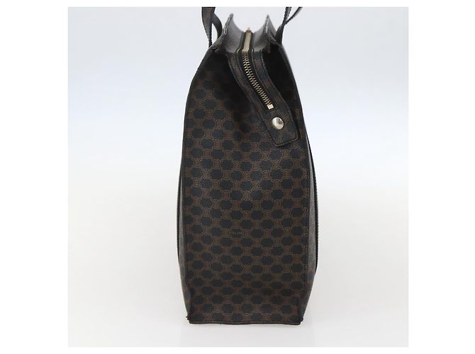 Céline Borsa Tote CELINE Macadam Canvas PVC Pelle Nero Oro Auth ka1178A D'oro - vista 4