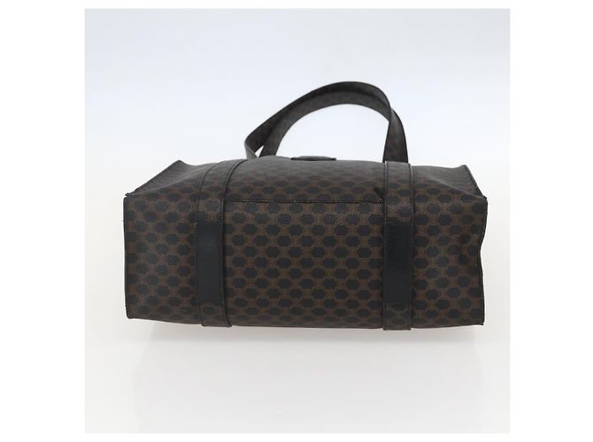Céline Borsa Tote CELINE Macadam Canvas PVC Pelle Nero Oro Auth ka1178A D'oro - vista 5