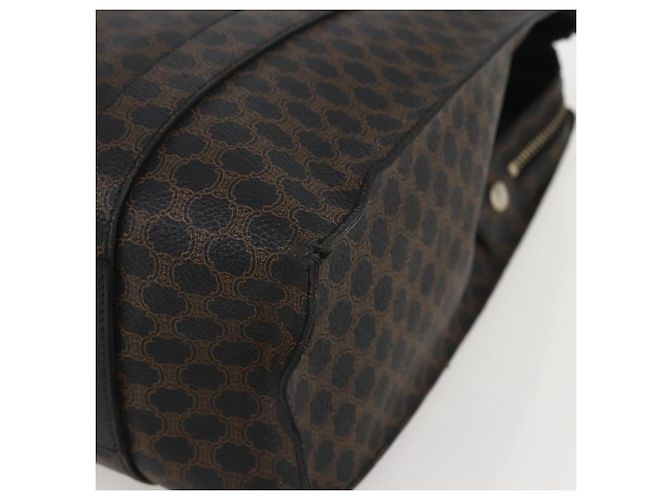 Céline Borsa Tote CELINE Macadam Canvas PVC Pelle Nero Oro Auth ka1178A D'oro - vista 8