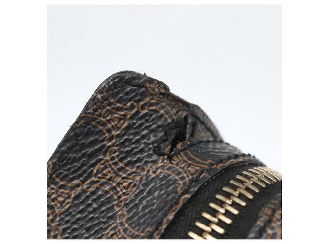 Céline Borsa Tote CELINE Macadam Canvas PVC Pelle Nero Oro Auth ka1178A D'oro - vista 9