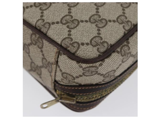 Clutch GUCCI GG Supreme Web Sherry Line PVC Beige Red Green Auth ka3285 Rosso Verde - vista 11
