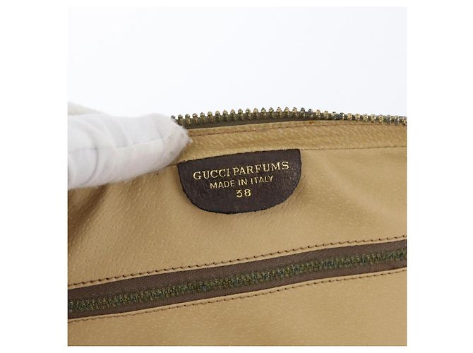 Clutch GUCCI GG Supreme Web Sherry Line PVC Beige Red Green Auth ka3285 Rosso Verde - vista 13