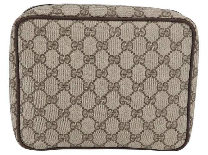 Clutch GUCCI GG Supreme Web Sherry Line PVC Beige Red Green Auth ka3285 Rosso Verde - vista 3