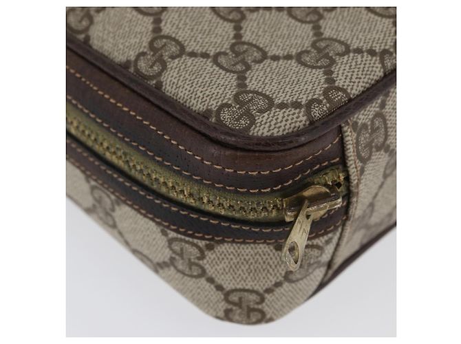 Clutch GUCCI GG Supreme Web Sherry Line PVC Beige Red Green Auth ka3285 Rosso Verde - vista 8