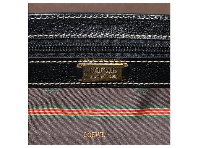 Borsa LOEWE Velazquez in pelle nera e oro Auth 178120A Nero D'oro - vista 10