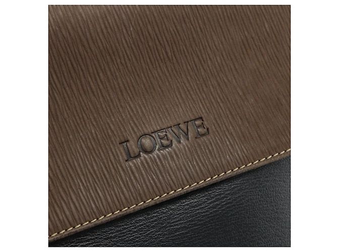 Borsa LOEWE Velazquez in pelle nera e oro Auth 178120A Nero D'oro - vista 17