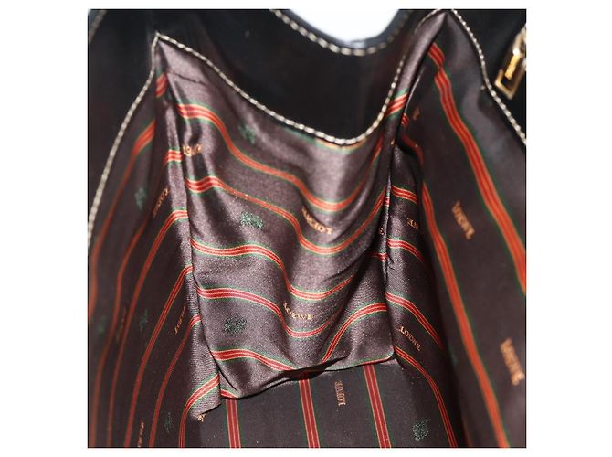Borsa LOEWE Velazquez in pelle nera e oro Auth 178120A Nero D'oro - vista 19
