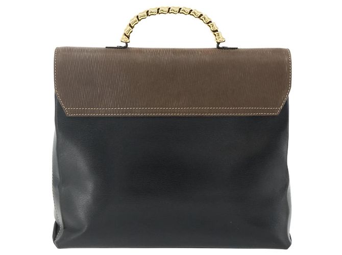 Borsa LOEWE Velazquez in pelle nera e oro Auth 178120A Nero D'oro - vista 2