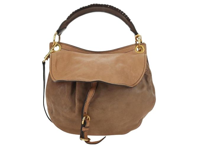 Borsa a Spalla Miu Miu in Pelle Marrone Oro Auth 177730A D'oro - vista 13