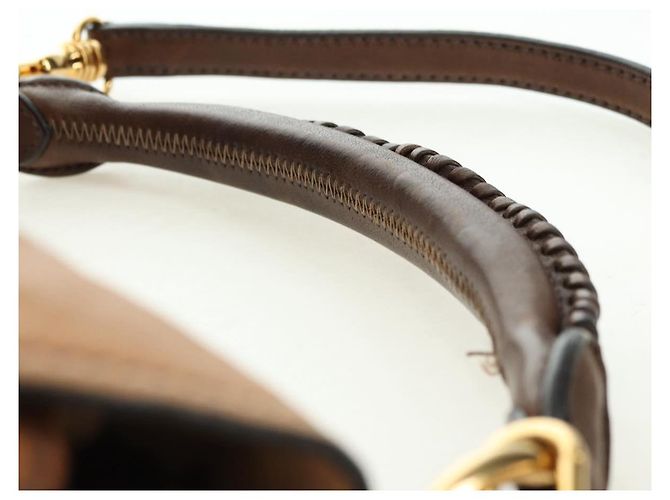 Borsa a Spalla Miu Miu in Pelle Marrone Oro Auth 177730A D'oro - vista 14