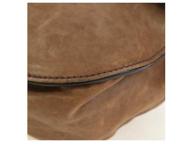 Borsa a Spalla Miu Miu in Pelle Marrone Oro Auth 177730A D'oro - vista 19