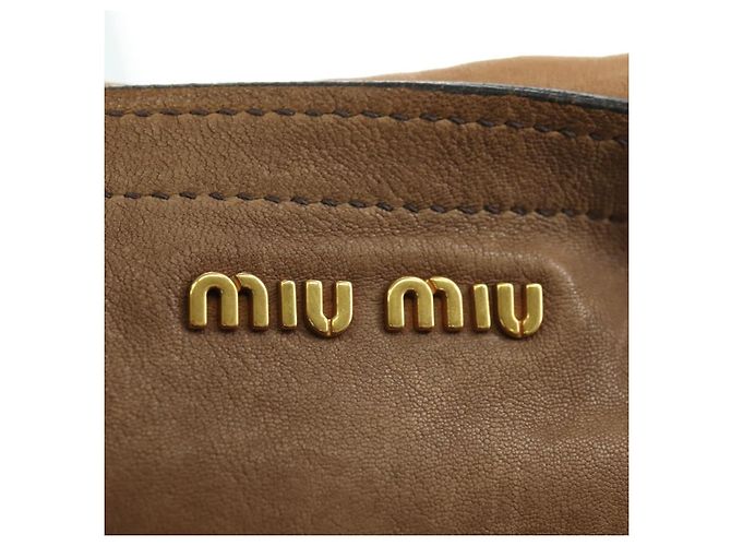 Borsa a Spalla Miu Miu in Pelle Marrone Oro Auth 177730A D'oro - vista 20