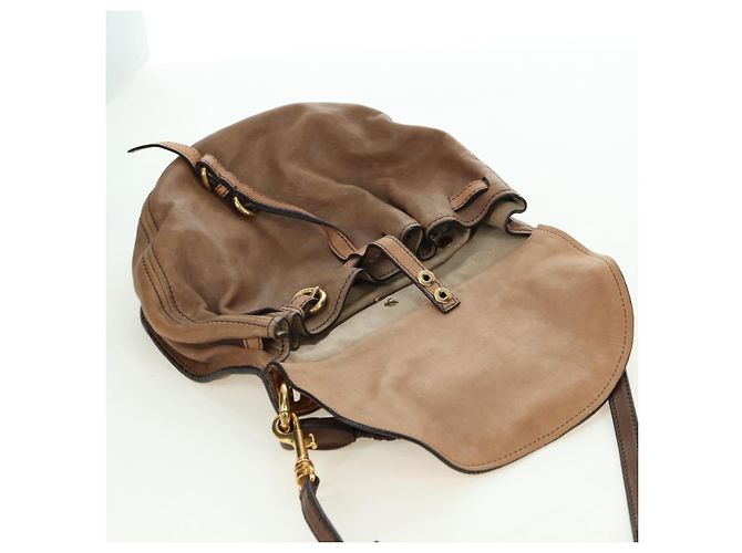 Borsa a Spalla Miu Miu in Pelle Marrone Oro Auth 177730A D'oro - vista 21