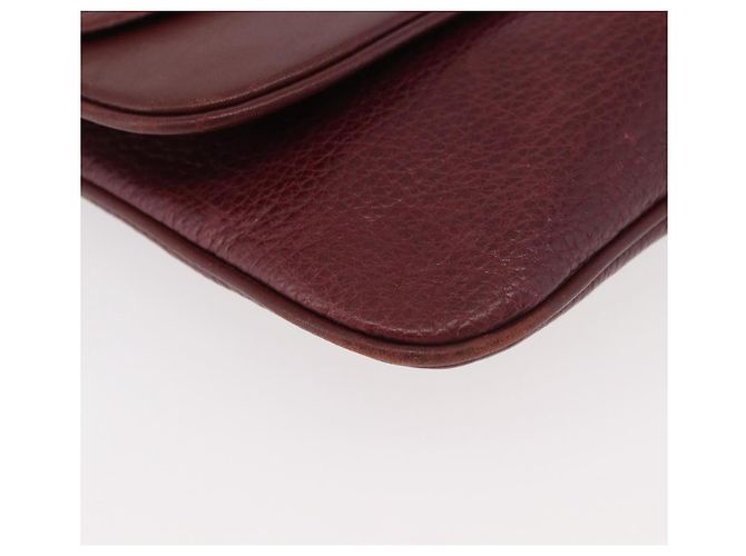 Borsa a Spalla CARTIER Must Line Pelle Bordeaux Oro Auth BA12432 D'oro Bordò - vista 10