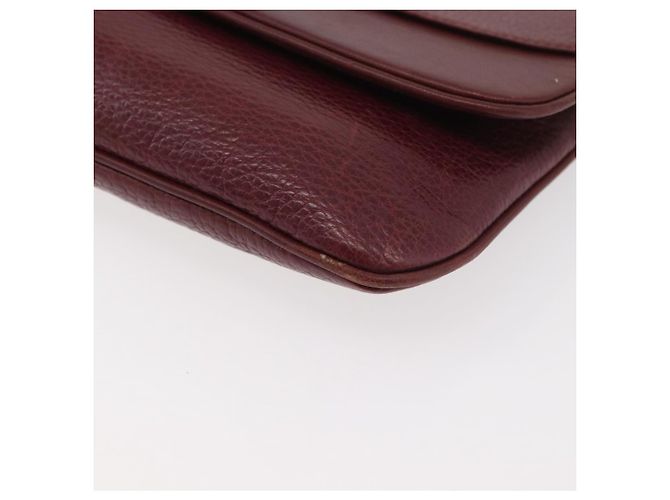 Borsa a Spalla CARTIER Must Line Pelle Bordeaux Oro Auth BA12432 D'oro Bordò - vista 11