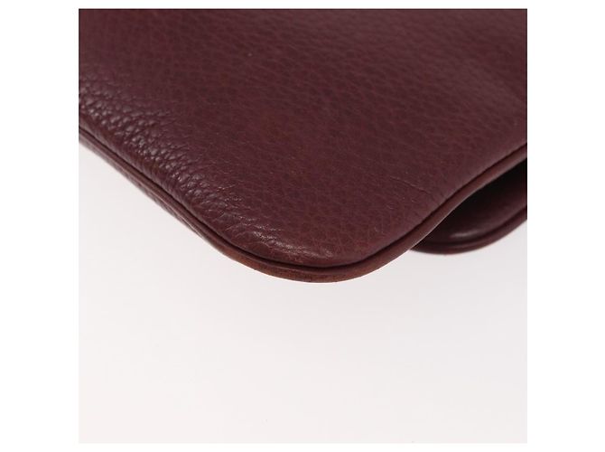 Borsa a Spalla CARTIER Must Line Pelle Bordeaux Oro Auth BA12432 D'oro Bordò - vista 13
