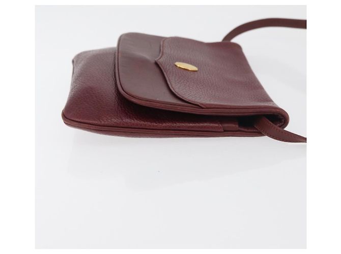 Borsa a Spalla CARTIER Must Line Pelle Bordeaux Oro Auth BA12432 D'oro Bordò - vista 4