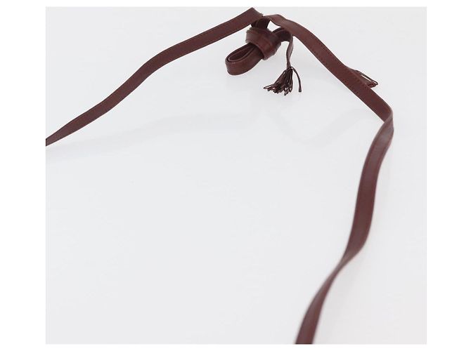 Borsa a Spalla CARTIER Must Line Pelle Bordeaux Oro Auth BA12432 D'oro Bordò - vista 8