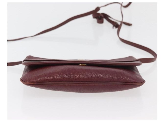 Borsa a Spalla CARTIER Must Line Pelle Bordeaux Oro Auth BA12432 D'oro Bordò - vista 9