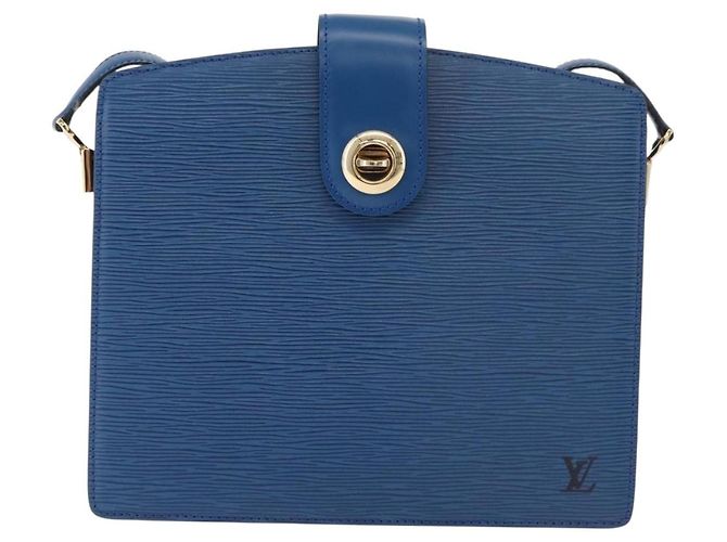 Borsa a Spalla LOUIS VUITTON Epi Capuchin Blu M52345 LV Auth 178487 - vista 13