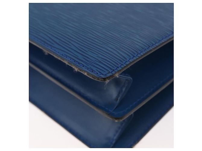 Borsa a Spalla LOUIS VUITTON Epi Capuchin Blu M52345 LV Auth 178487 - vista 16
