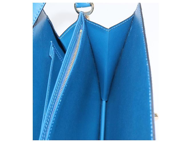 Borsa a Spalla LOUIS VUITTON Epi Capuchin Blu M52345 LV Auth 178487 - vista 22