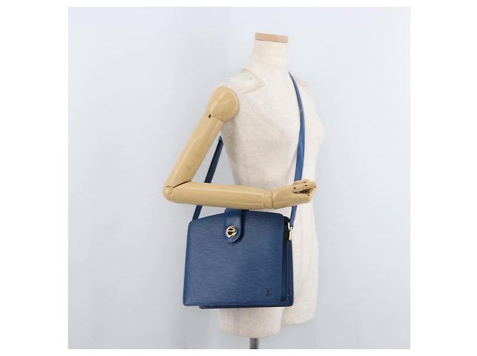 Borsa a Spalla LOUIS VUITTON Epi Capuchin Blu M52345 LV Auth 178487 - vista 26