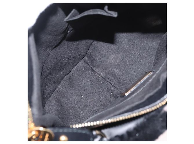 Borsa Salvatore Ferragamo Vala in pelle nera e oro Auth ka4181A Nero D'oro - vista 11