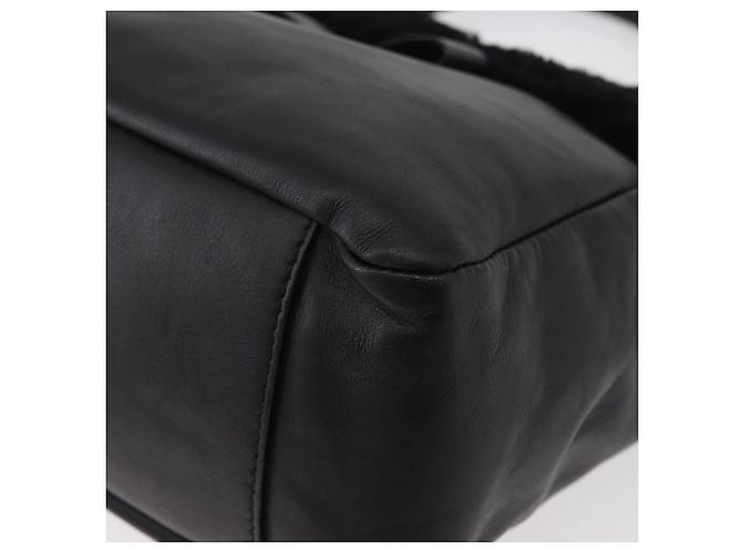 Borsa Salvatore Ferragamo Vala in pelle nera e oro Auth ka4181A Nero D'oro - vista 14