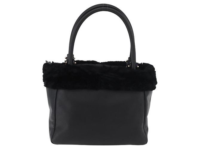 Borsa Salvatore Ferragamo Vala in pelle nera e oro Auth ka4181A Nero D'oro - vista 2