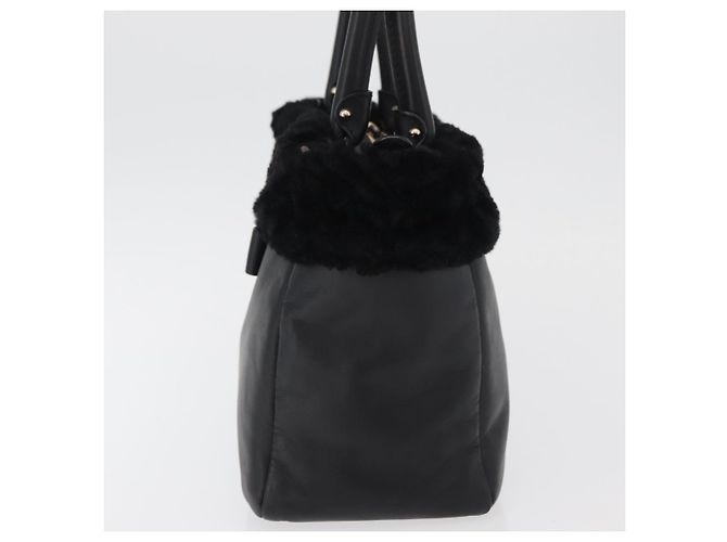 Borsa Salvatore Ferragamo Vala in pelle nera e oro Auth ka4181A Nero D'oro - vista 3