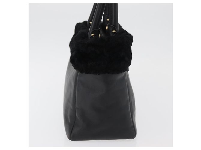 Borsa Salvatore Ferragamo Vala in pelle nera e oro Auth ka4181A Nero D'oro - vista 4