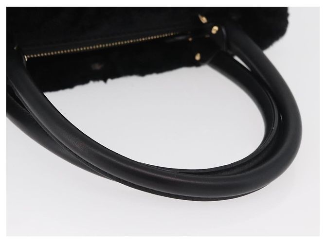Borsa Salvatore Ferragamo Vala in pelle nera e oro Auth ka4181A Nero D'oro - vista 7