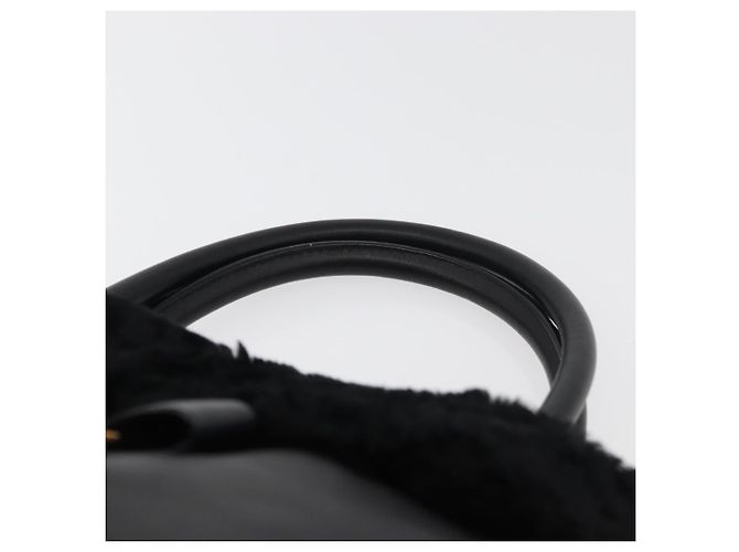 Borsa Salvatore Ferragamo Vala in pelle nera e oro Auth ka4181A Nero D'oro - vista 8