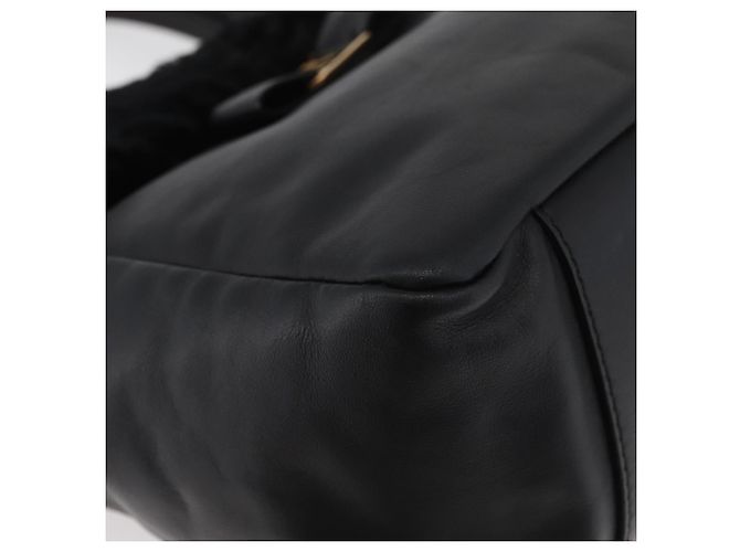 Borsa Salvatore Ferragamo Vala in pelle nera e oro Auth ka4181A Nero D'oro - vista 9