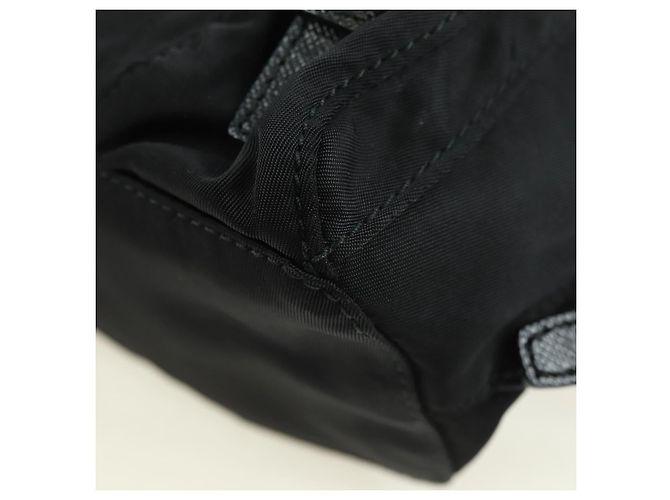 Borsa a Spalla con Catena PRADA Nylon Nero Argento Auth AMZ520M - vista 17