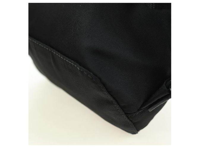 Borsa a Spalla con Catena PRADA Nylon Nero Argento Auth AMZ520M - vista 19