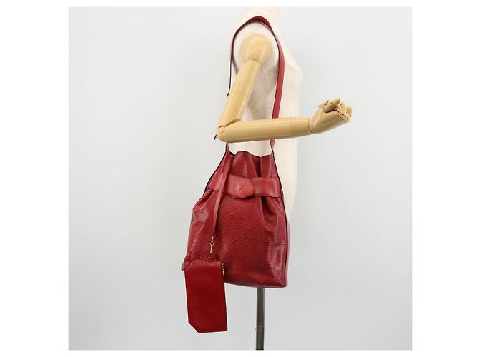 LOUIS VUITTON Epi Sac Depaule GM Borsa a Spalla Rossa M80197 LV Auth 177430 Rosso - vista 23