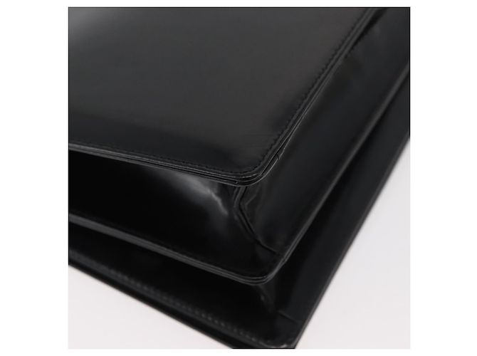 Borsa a Spalla Salvatore Ferragamo Gancini in Pelle Vernice Nera Argento Auth 178485 Nero - vista 16