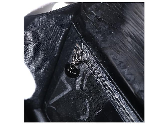 Borsa a Spalla Salvatore Ferragamo Gancini in Pelle Vernice Nera Argento Auth 178485 Nero - vista 20