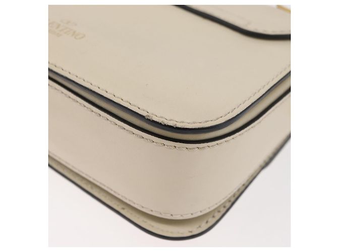 Borsa a Spalla con Catena VALENTINO in Pelle Avorio Oro Auth bs35039A D'oro Crudo - vista 17
