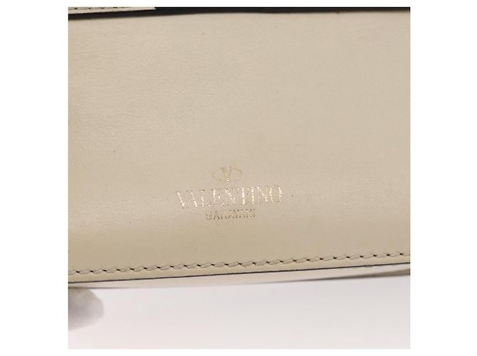 Borsa a Spalla con Catena VALENTINO in Pelle Avorio Oro Auth bs35039A D'oro Crudo - vista 18