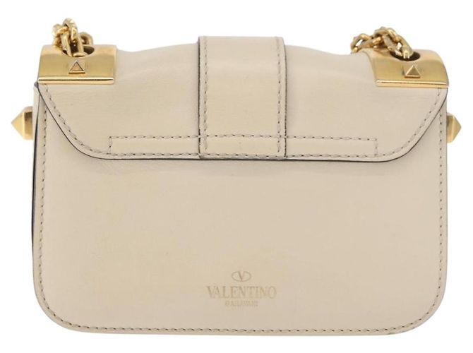 Borsa a Spalla con Catena VALENTINO in Pelle Avorio Oro Auth bs35039A D'oro Crudo - vista 2
