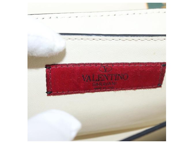 Borsa a Spalla con Catena VALENTINO in Pelle Avorio Oro Auth bs35039A D'oro Crudo - vista 21
