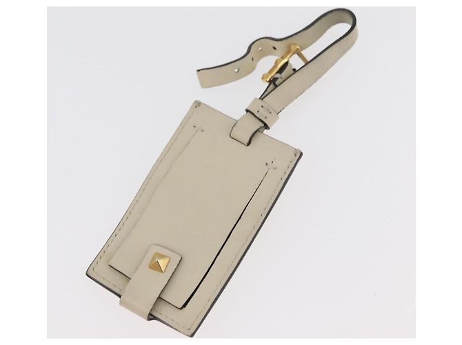 Borsa a Spalla con Catena VALENTINO in Pelle Avorio Oro Auth bs35039A D'oro Crudo - vista 26