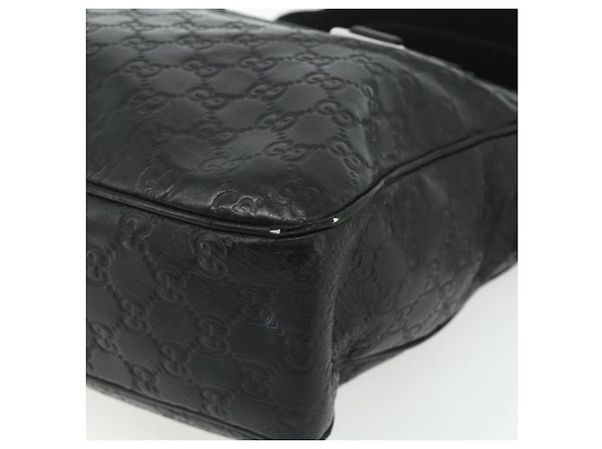 Borsa a Spalla GUCCI GG Canvas Guccissima Pelle Nera Argento 322080 Auth 178212 Nero - vista 10