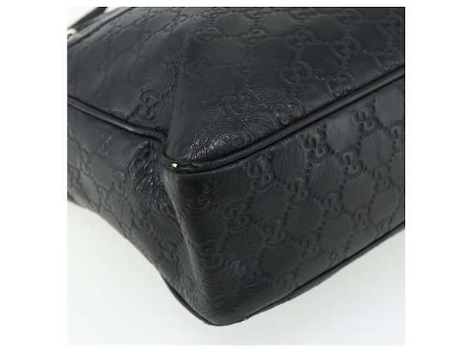 Borsa a Spalla GUCCI GG Canvas Guccissima Pelle Nera Argento 322080 Auth 178212 Nero - vista 13